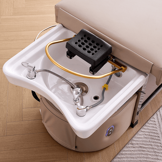 Table head spa professionnelle avec raccordement direct pour salon haut de gamme