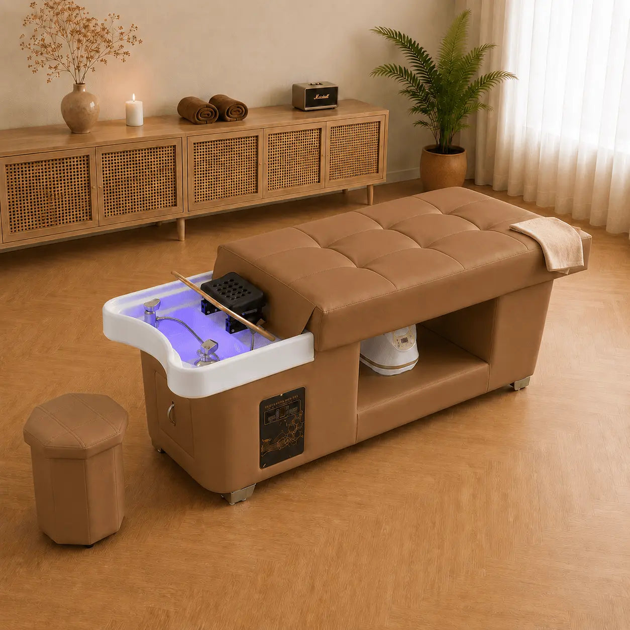 Table head spa Kyoto coloris caramel – vue d'ensemble